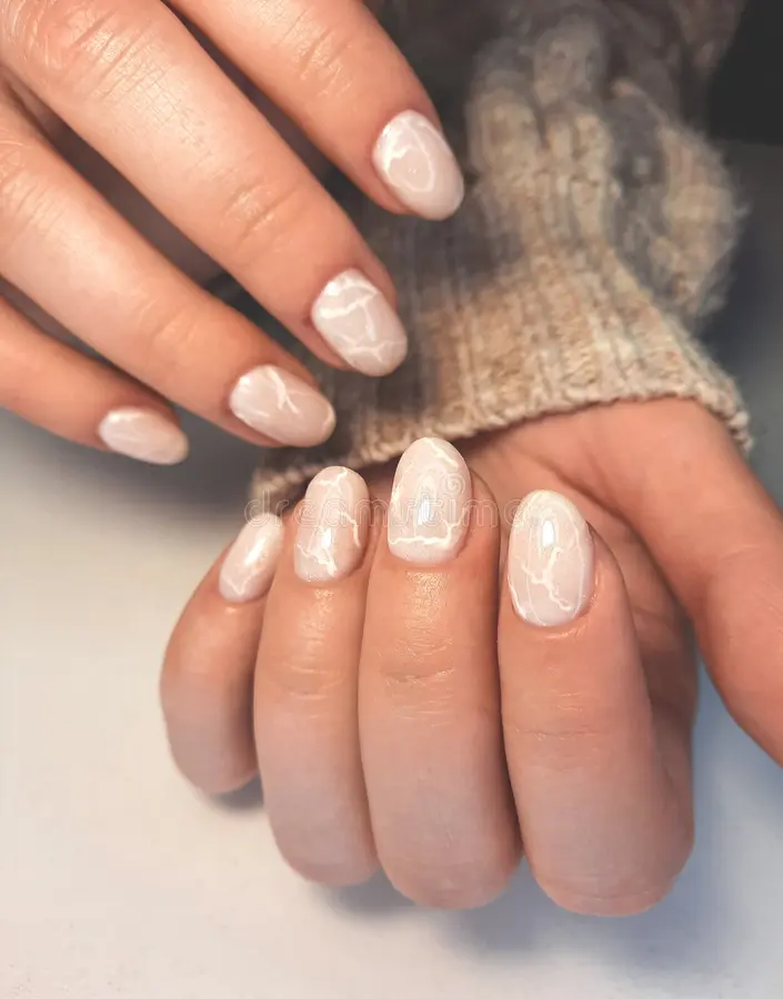 White Marble Nails