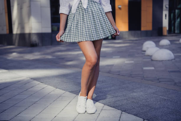 White Sneakers with Skirt