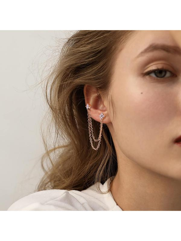 2 Pcs Chain Stud Earrings