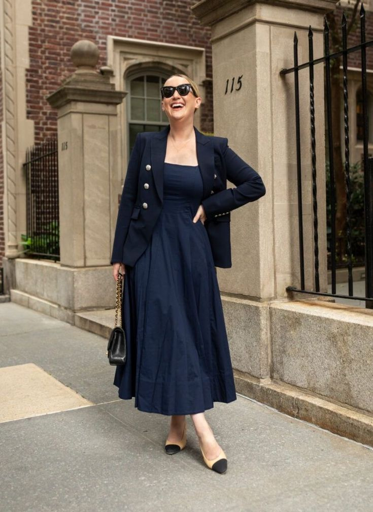  Midi Dress with Structured Blazer