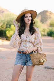 Denim Shorts with Blouse