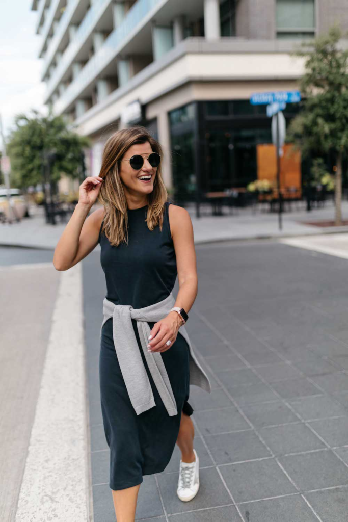 Midi Dress with Sneakers