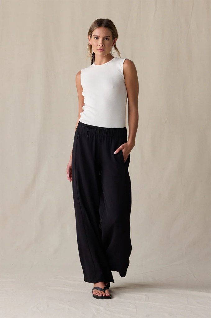 Ribbed Tank Top + Wide-Leg Pants