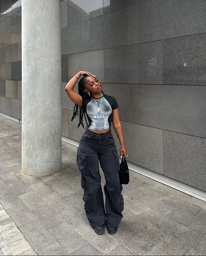 Crop Top + Cargo Jeans