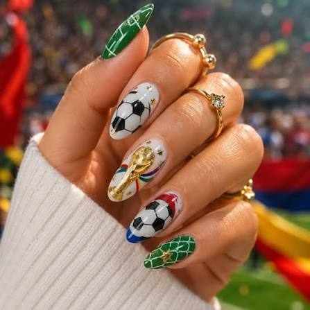 Soccer Ball Nail Art