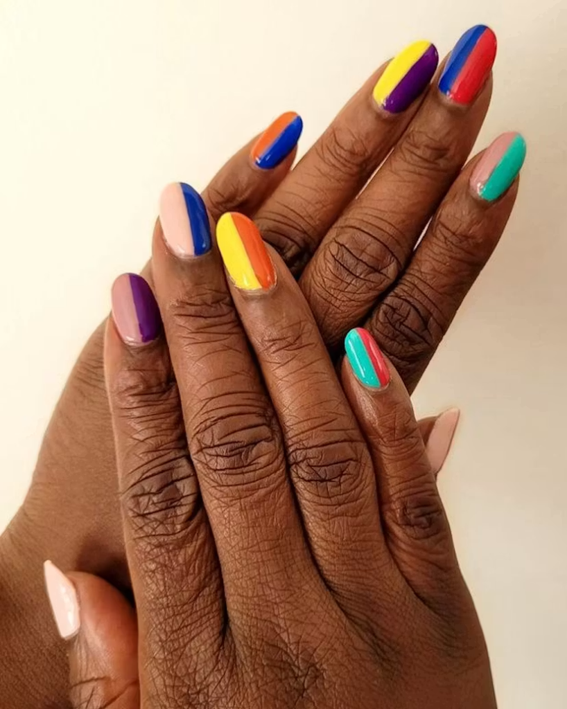 Half-and-Half Team Nails