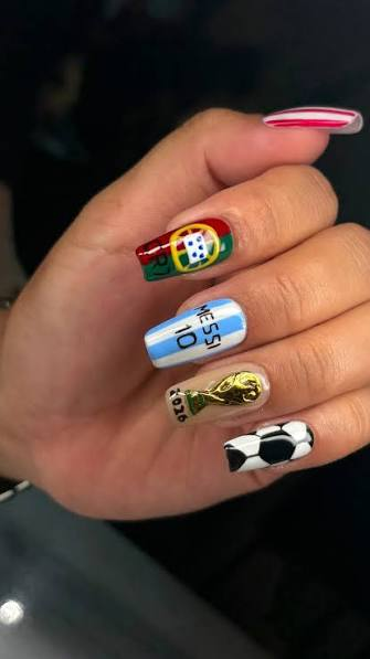 World Cup Trophy Nails