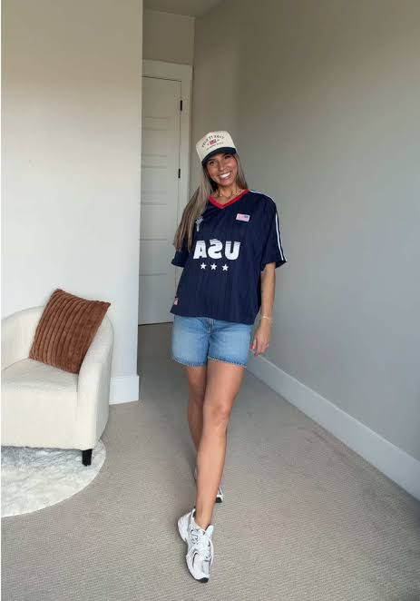 Team Jersey with Denim Shorts