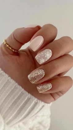 Glitter Accent Nails