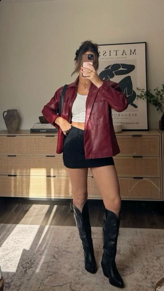 Leather Jacket Western Look